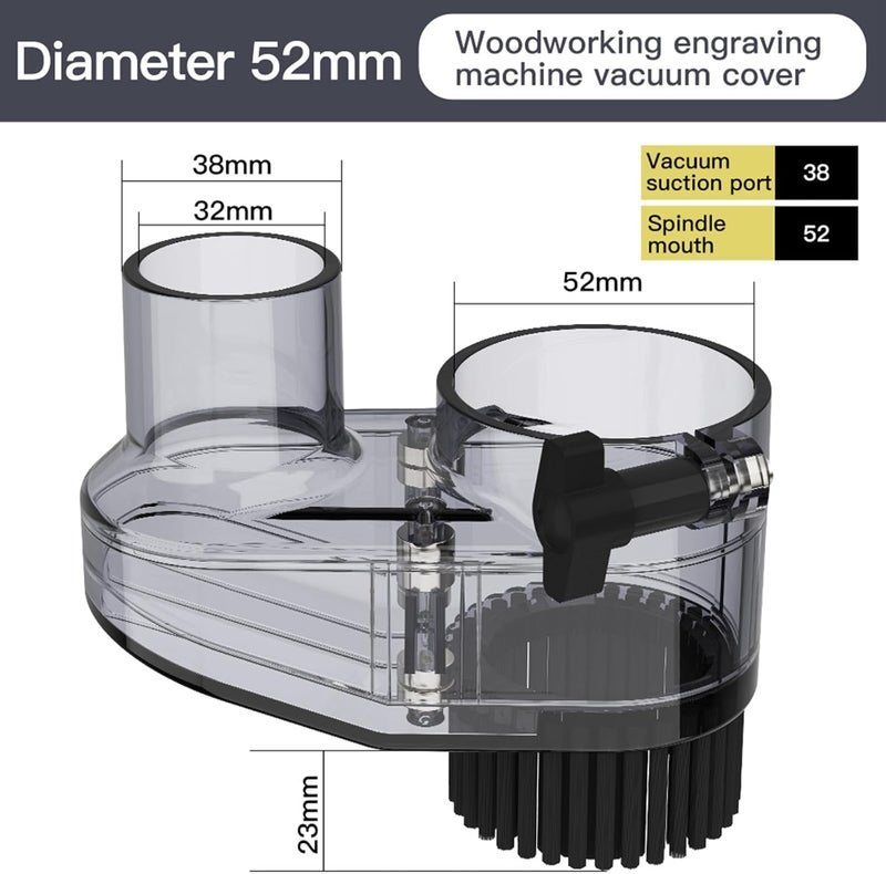 CAMXTOOL CNC ABS Dust Shoe for CNC Machines, 52mm Diameter Motor, fits Most 300W-500W Spindle Motors, Engraving Machine Accessories for CNC Engraver Milling Mahcine - Image 2